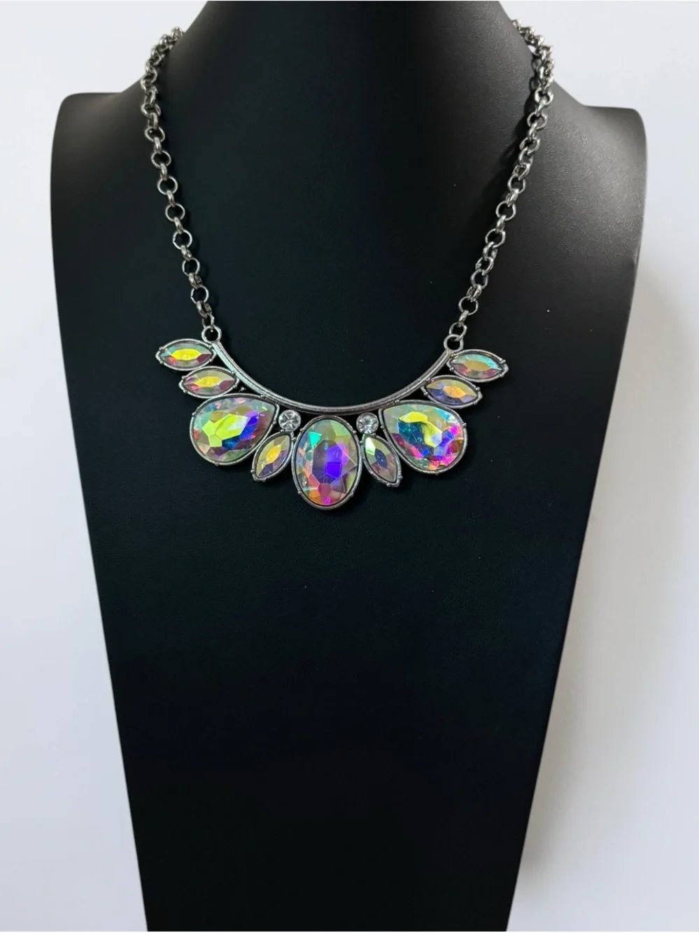 Lot Of 4 ChunkyCrystal boho bib $ pendent necklaces